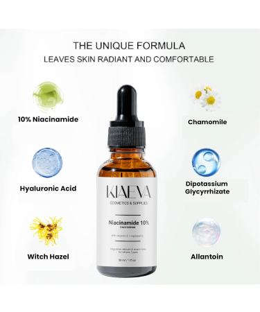 KIAEVA Niacinamide 10% + Vit C Hyal. Smoothing Serum for Blemish-Prone Skin 1 Fl Oz - Buy Online on GoSupps.com