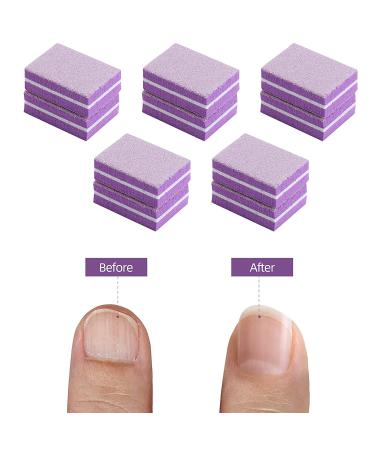 50 Pcs Mini Nail Buffers 180/100 Grit - Purple Nail Buffers for Natural Nails - Buy Online on GoSupps.com