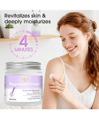 MQ Topical Magnesium Cream for Sleep, Magnesium Lotion for Leg Cramps, Muscle Relaxation(Lavender-120g-4.23oz) - Buy Online on GoSupps.com