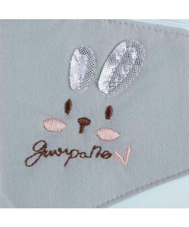 Yliquor Cute Print Face Mask Reusable Children Outdoor Washable Embroidery Warm Protection Facial Cotton Covering Breathable Seamless (1 pc Gray) - Buy Online on GoSupps.com