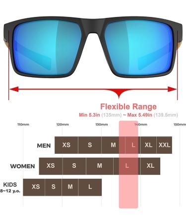 QOOL TIMES Rectangle Polarized Fishing Sunglasses for Men and Women - Wood/White Blue Mirror - Buy Online on GoSupps.com