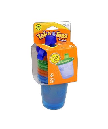 The First Years Take & Toss Spill-Proof 7oz Cups - 6 Pack, Assorted Colors | 7 Ounce - Buy Online on GoSupps.com