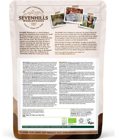 Sevenhills Wholefoods Chlorella and Spirulina Bio Tablets 500mg x 360 Tablets 180g - Buy Online on GoSupps.com