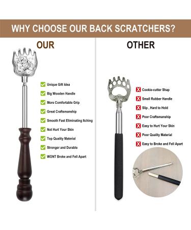 Extendable Telescoping Back Scratcher for Adults - Wooden Handle Portable Backscratcher with Carrying Bag | Ideal for Men and Women - Buy Online on GoSupps.com