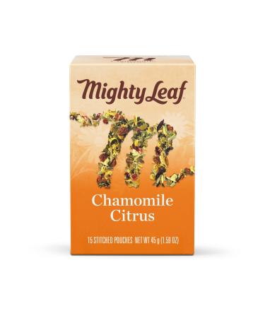 Mighty Leaf Tea, Herbal Whole Leaf Tea Bags - Chamomile Citrus - Caffeine Free - Blended with Orange & Lemongrass - 15 Count