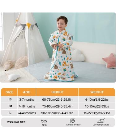 MIKAFEN Organic Cotton Baby Winter Sleeping Bag 3.5 Tog | Various Sizes | Birth to 4 Years Old - Buy Online on GoSupps.com