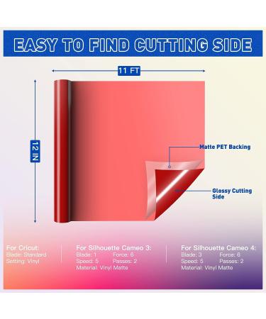 HTVRONT Red Permanent Vinyl Roll - 12x11 FT Adhesive for Cricut, Silhouette, Signs & Crafts - Glossy Red Vinyl - Buy Online on GoSupps.com
