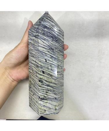 Specimen Healed Natural Black Network Stone Crystal Quartz gem Reiki As a Gift FZUGEDRLI (Size : 1300-1400g)