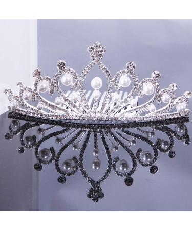 Lyellfe 6 Pack Silver Crystal Tiara Crowns for Girls - Princess Queen Rhinestone Headband Hair Accessories for Birthday Party and Proms - Buy Online on GoSupps.com
