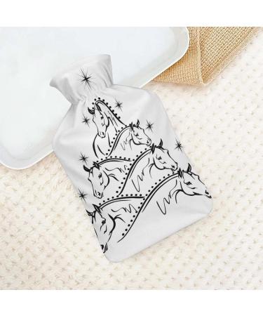 Horse Hot Water Bottle with Plush Cover - Hand Warmer for Adults & Kids | 26.5x15.3cm - International Shipping Available - Buy Online on GoSupps.com