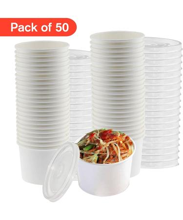 Smygoods 8oz Paper Soup Containers with Lids - 50 Count | Disposable Soup Bowls - Buy Online on GoSupps.com