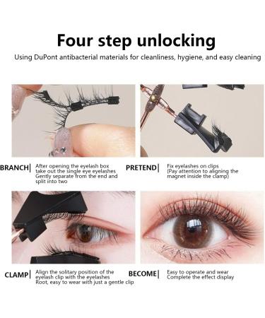 1 Pair Magnetic Eyelashes No Glue Needed Reusable Magnetic Eyelashes with Applicator Magnetic Lashes Durable Russian Strip Lashes for Party and Daily Wear Natural Eyelashes - Buy Online on GoSupps.com