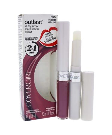 COVERGIRL Outlast All-Day Moisturizing Lip Color Pink Delight 565  .13 oz (packaging may vary) Pink Delight 1 Count (Pack of 1)