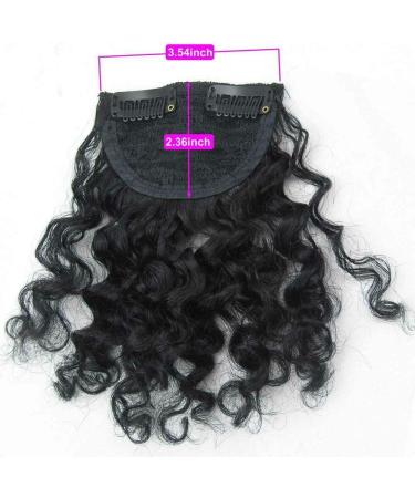 8" Clip on Jerry Curly Hair Bangs Extension 23g Afro Fluffy Clip in Topper 100% Human Hair Front Fringe Hair Pieces 1# Jet Black - Buy Online on GoSupps.com