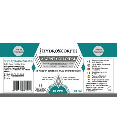 Colloidal Silver 40PPM and 5PPM GLASS BOTTLES Made in FRANCE 100% Natural Trace Element Bio Available 100% Ionization - Buy Online on GoSupps.com