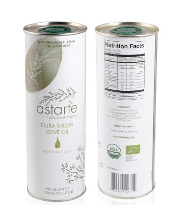 NEW 2022 Crop! | Gold medal winner of NYIOOC22 competition | ASTARTE | Premium Greek Organic Olive Oil Extra Virgin | High in Polyphenols | Cold Pressed Unfiltered 100% Pure | Single Origin | Doctor Endorsed with Low Acidi