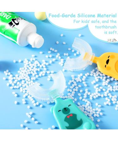 Kids U-Shaped Toothbrush 360 | Soft Silicone Brush Head | Toddler Toothbrush Ages 2-6 | 2 Pack Cute Style - Buy Online on GoSupps.com