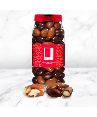 Rita Farhi Milk and Dark Chocolate Covered Brazil Nuts in a Gift Jar | Vegetarian and Chocolate Gift - Chocolate Coated Nuts - 740 g - New Palm Oil Free Recipe - Buy Online on GoSupps.com