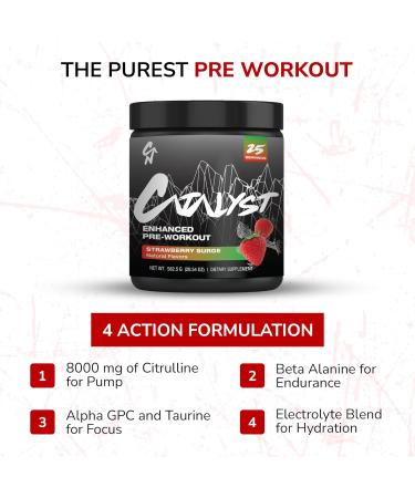 Enhanced Pre Workout Powder for Men & Women - Boosts Focus, Mood & Performance 8g L-Citrulline, Himalayan Pink Salt, Electrolytes & Natural Flavors with No Artificial Colors Strawberry Surge 1.56 Pound (Pack of 1) - Buy Online on GoSupps.com