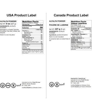 Food to Live - Alfalfa Powder, 8 Ounces - Made from Raw Dried Whole Young Leaves,Vegan,Bulk,Great for Baking, Juices, Smoothies, Shakes, , and Instant Breakfast Drinks 8 Ounce (Pack of 1) - Buy Online on GoSupps.com