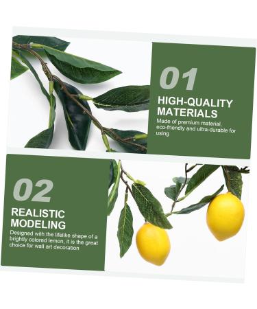 HOMSFOU 3 Pcs Simulation Lemon Rattan Lemon Vines Decorative Fruit Artificial Lemon Artificial Vines Garland Summer Garland for Mantle Lifelike Fruit Decoration Wedding Plant Stem Plastic Yellowx3pcs 100x10cmx3pcs - Buy Online on GoSupps.com