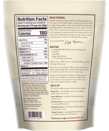 Bob's Red Mill Gluten Free Muffin Mix 454 Grams - Buy Online on GoSupps.com