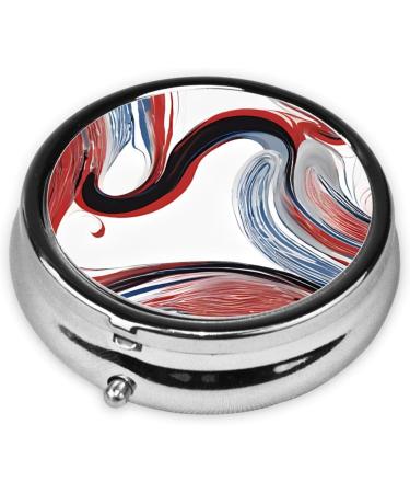 Marble Mixed Brown Round Pill Box - 3 Compartment Portable Travel Medicine Organizer | Decorative Pocket Purse Vitamin Holder - Buy Online on GoSupps.com