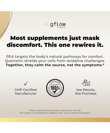 gflow vitamins Pea Supplement with Quercetin Phytosome 1,000 mg | Micronized Pea (Palmitoylethanolamide) 99% Highly Purified | Discomfort Relief Supplement in Capsules Made in The USA - Buy Online on GoSupps.com