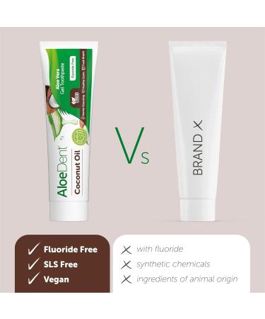 Aloedent Coconut Oil Toothpaste 100ml | Fluoride-Free Vegan & SLS-Free for Healthy Gums - Buy Online on GoSupps.com