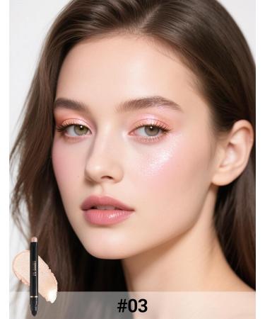  Erinde Erinde Pink Eyeshadow Pencil Glitter Cream Long-Lasting and Waterproof High-Pigment Metallic Shine for Eyes #03 - Buy Online on GoSupps.com