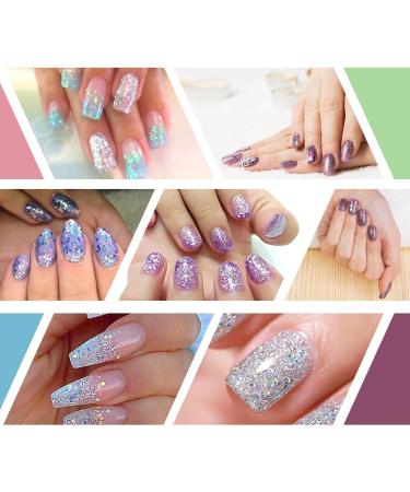 SAIFTRAD Nail Glitter - 8 Jars Holographic Mermaid Hexagon Sequins for Nail Art & DIY - Blue Green Pink Purple - Buy Online on GoSupps.com