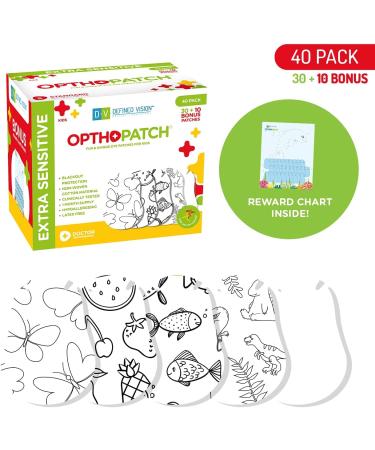 OPTHOPATCH Customizable Color Your Own Eye Patches for Kids | Extra Sensitive Adhesive | 40 Pack + Reward Chart Included - Buy Online on GoSupps.com
