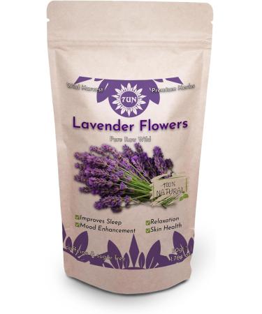 Premium Lavender 50g - 100% Pure Raw Wild Non-GMO Vegan - Promotes Relaxation Stress Relief & Sleep Quality - Ideal for Herbal Tea Bathing - Buy Online on GoSupps.com
