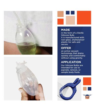 EZGOODZ Silicone Bulb Evacuator 100ml - Sterile Leakproof Surgical Drainage Bulb for Post-Operative Wound Collection - Single-Use Reservoir for Body Fluids - Buy Online on GoSupps.com