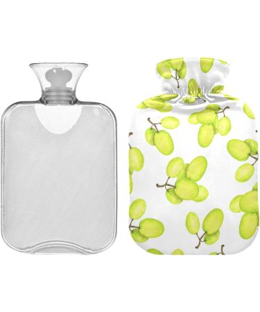 NAANLE 1L Transparent Heat Bottle with Watercolor Grapes | Hot Water Bottle for Bed Hand & Feet | Pain Relief & Heat Therapy - Buy Online on GoSupps.com