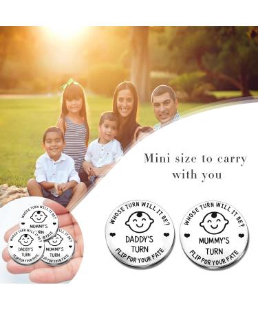 New Parents Decision Coin - Stainless Steel Flip Coin for Funny New Baby Gift - Mum Dad Gifts - Silver - Buy Online on GoSupps.com