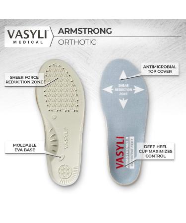 Vasyli Armstrong II Orthotic for Sensitive Feet - Large Diabetic Insoles Shock-Absorbing Heat Moldable Reduces Shear Forces - Buy Online on GoSupps.com