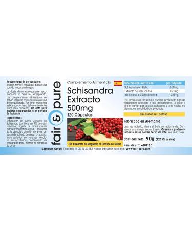 Fair & Pure - Schisandra Extract 500mg - vegan - WuWeiZi - 120 capsules - Buy Online on GoSupps.com