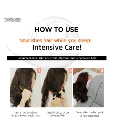 TOSOWOONG Repair Sleeping Hair Pack Hair Mask 100ml/3.38oz - Intensive Overnight Treatment - Buy Online on GoSupps.com