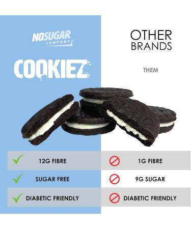 *NEW* No Sugar Sandwich Cookiez - Keto Food Sugar Free Treats Healthy Snack Foods Diabetic Friendly Ketogenic Products (240g) - Buy Online on GoSupps.com