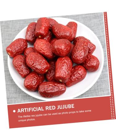 HOMSFOU 20Pcs Simulation jujube model pretend play fruit fruities Simulation Red Jujube Decors Fake Red Jujube artificial fruit Model fruit toys Photography Fruit Ornaments pvc nut food - Buy Online on GoSupps.com