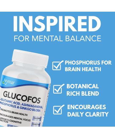 Arymar Glucofos L-Glutamic Acid Ashwagandha Ginkgo Biloba & Phosphorus Brain & Nerve Support Supplement 60 Capsules - Buy Online on GoSupps.com