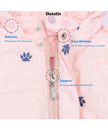 Kids Winter Snowsuit Set | Toddler 18-24 Months Pink Ski Suit | Hooded Down Jacket + Snow Bib Pants | Baby Boys Girls Fashionable Lightweight Outerwear - Buy Online on GoSupps.com