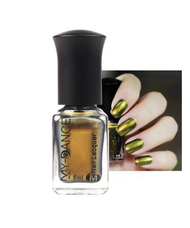 Nail Varnish - Chrome Nail Polish Quick Dry Nail Polishes Holo Glitter Nail Lacquer Iridescent Nail Art Varnish 7 Days Long Lasting Nail Paint Gel Polish (6ml)