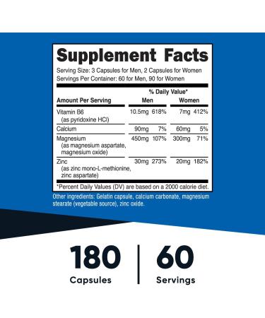 Nutricost ZMA Capsules - 180 Count  Non-GMO & Gluten Free Supplement - Buy Online on GoSupps.com