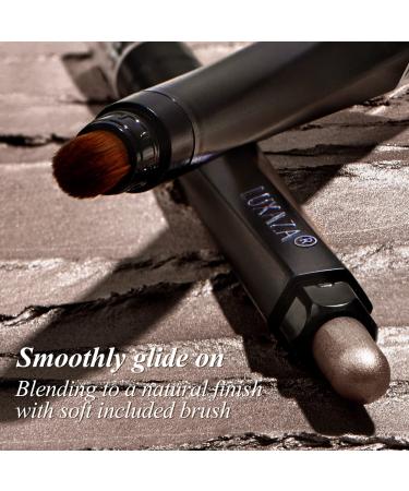 LUXAZA Cream Eyeshadow Stick with Blending Brush - Waterproof & Long Lasting Hypoallergenic Eye Brightener in Shimmer 128 - Buy Online on GoSupps.com