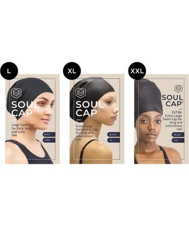Soul Cap Large Swimming Cap for Long Hair | Silicone X-Large Black Cap for Dreadlocks, Weaves, Extensions, Braids, Curls, and Afros - Unisex - Buy Online on GoSupps.com