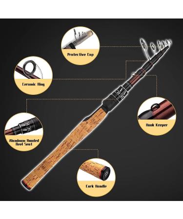 XPEDITE Portable Telescopic Spinning Fishing Rod 24T Carbon Blanks | Solid Carbon Tip | Cork Handle | Travel Rod | Lightweight & Collapsible | Spinning Fast Action Power M 6 - Buy Online on GoSupps.com