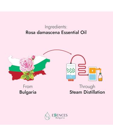 Essences Bulgaria Bio Real Bulgarian Rose Oil 3ml | 100% Natural & Vegan | Undiluted Rosa Damascena | Bio-Certified | Top Quality Family Business - Buy Online on GoSupps.com
