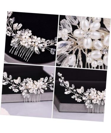 MAGICLULU Pearl Comb Hair Side Comb Bride Hairpin Comb Pearl Hair Pin Wedding Hair Accessories Wedding Hairpin Bridal Headdress Bride Headdress Comb Rhinestone Hairpins - Buy Online on GoSupps.com